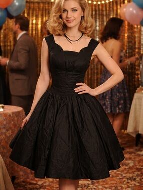 NWT vintage 1950s-style black party or cocktail dress XL